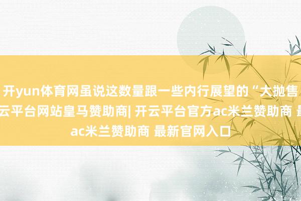 开yun体育网虽说这数量跟一些内行展望的“大抛售”比起来-开云平台网站皇马赞助商| 开云平台官方ac米兰赞助商 最新官网入口